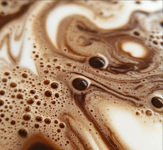 Detalhe da crema de uma bebida de café
